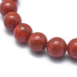 Bracciali elasticizzati con perle di diaspro rosso naturale&nbsp;X-BJEW-K212-C-012