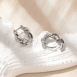 Boucles d'oreilles en laiton avec zircone cubique transparente&nbsp;EJEW-Q014-29P