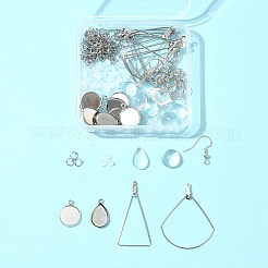 DIY-Set zur Herstellung von Ohrhängern aus Edelstahl 304 mit Dreieck und Fächer&nbsp;DIY-FS0007-85