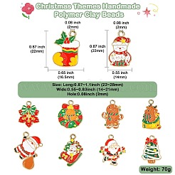 40 pièces 10 styles pendentifs en émail en alliage de noël&nbsp;FIND-CJ0003-32