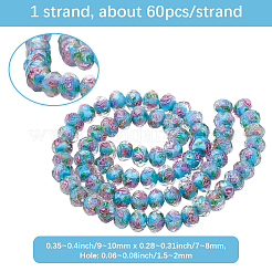 1 rang de perles artisanales en verre filé doré&nbsp;LAMP-PA0001-76A