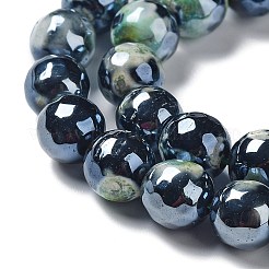 Galvaniser les brins de perles d'agate craquelée au feu naturel&nbsp;G-G0006-A01-04
