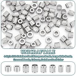 80 Stück 4 Stil 202 Edelstahl European Beads&nbsp;STAS-UN0050-54