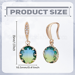 1 paire de boucles d'oreilles pendantes en laiton et oxyde de zirconium&nbsp;EJEW-LP0003-67B