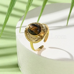 Ovale Fingerringe aus natürlichen und synthetischen Edelsteinen&nbsp;RJEW-Q004-01G