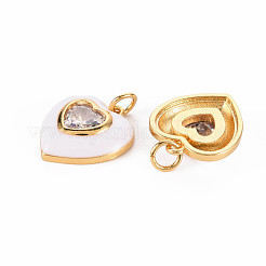Pendentifs d'émail en laiton &nbsp;KK-T013-15G-NF