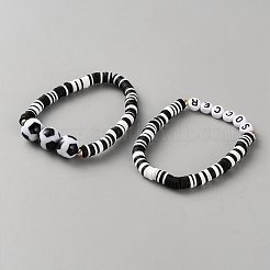 24pcs Heishi-Perlen-Stretch-Armbänder aus Polymerton&nbsp;BJEW-WH0042-009B