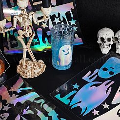 3 Blatt 3 Stile Halloween Laser PVC wasserdichte Autoaufkleber&nbsp;DIY-GF0007-24