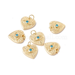 Placage en rack laiton micro pavé bleu ciel profond pendentifs en zircone cubique&nbsp;ZIRC-C040-33G