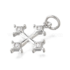 Pendentifs avec zircon cubiques à micro-pavés en laiton&nbsp;KK-V007-16P
