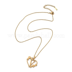Colliers pendentifs en acier inoxydable 201 avec placage sous vide PVD&nbsp;NJEW-R267-02V-G