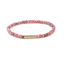 Natürliches Malaysien-Jade (gefärbtes) Unterlegscheibe-Perlen-Stretch-Armband mit Messing&nbsp;BJEW-JB07967