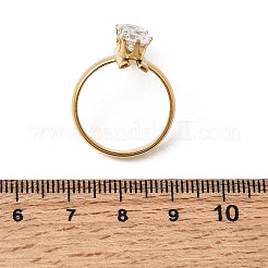 Anelli aperti con polsino in acciaio inossidabile 304 con micro pavé di zirconi cubici per donna&nbsp;RJEW-K258-12B-G