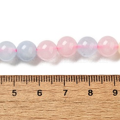 Billes de jade naturelles de teint en malaisades teintes&nbsp;X-G-G021-02B-24