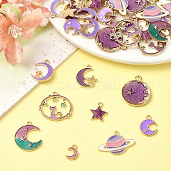 45pcs 9 styles de pendentifs en émail en alliage&nbsp;ENAM-YW0004-13