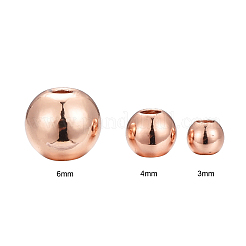 120 pz 3 dimensioni pvd set di perline distanziatrici rotonde in ottone con placcatura sotto vuoto&nbsp;KK-LS0001-11RG