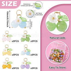 30 pz 6 colori giada malese naturale e giada bianca e giada topazio e giada verde e giada gialla pendenti&nbsp;PALLOY-TA00290