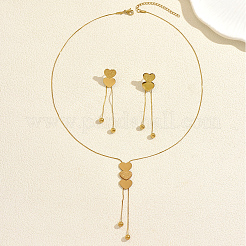 Ensemble élégant en acier inoxydable comprenant un collier lariat&nbsp;LF0816