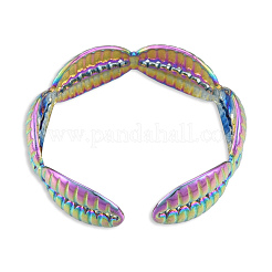 Bague ouverte en acier inoxydable 304 avec placage ionique (IP) pour femme&nbsp;RJEW-N038-102M
