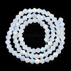 Brins de perles en verre dépoli imitation jade bicône&nbsp;EGLA-A039-J2mm-MB05