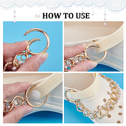 2 Satz doppelsträngige Schuh-Charm-Ketten aus ABS-Kunststoff mit Perlen&nbsp;DIY-PH0007-07
