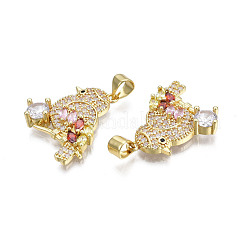Pendentifs avec zircon cubiques à micro-pavés en laiton&nbsp;ZIRC-N039-225
