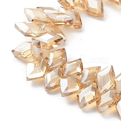 Galvanoplastie brins de perles de verre en losange&nbsp;EGLA-A036-12A-PL02