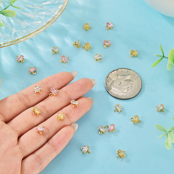 24 pz. 3 colori ottone pavé zirconia cubica rettangolo connettore charms&nbsp;KK-TA0009-18