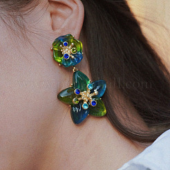 Orecchini pendenti in lega a forma di fiore&nbsp;FS-WG290B5-01