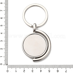 Drehbare Legierung Rohling Schlüsselanhänger Cabochon-Einstellungen&nbsp;KEYC-F041-02P
