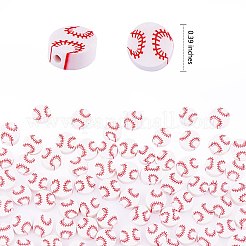 200 Stück Baseball-Perlen aus Polymer-Ton.&nbsp;JX611A