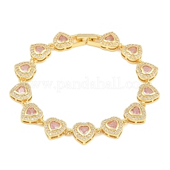 Braccialetti tennis da donna in ottone con cuore e pavé di zirconi cubici&nbsp;KK-CBA68DA-09G-02