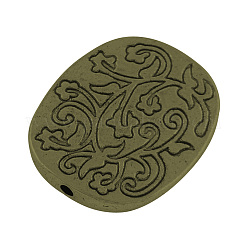 Ovale stile tibetano con perline in lega di vite&nbsp;TIBEB-5607-AB-FF
