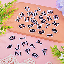 36 pz 2 set 2 stili lettere a~z e numero 0~9 set di toppe da cucire ricamate in poliestere&nbsp;PATC-TA0001-55G