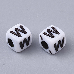 Perles acryliques opaques blanches&nbsp;MACR-R869-02W