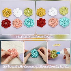 12 Stück 6 Farben handgefertigtes Faserstrick-Ornament-Zubehör&nbsp;FIND-FG0003-54