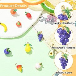 Colgantes de esmalte de aleación 10pcs 10 estilos&nbsp;ENAM-CJ0007-43