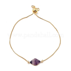 Verstellbare echte 18k vergoldete Messing Box Chain Slider Armbänder&nbsp;BJEW-D445-01G