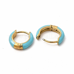 Pendientes de aro de esmalte con revestimiento iónico (IP)&nbsp;EJEW-G344-02G-01