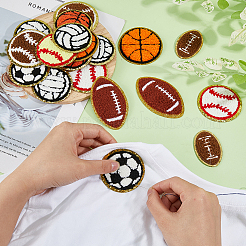 18 Stück 9 Stile Ball Polyester bestickte Applikationen&nbsp;PATC-FH0001-11
