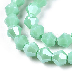 Brins de perles de verre galvanisées de couleur unie opaque&nbsp;EGLA-A039-P6mm-A20
