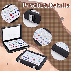 Rechteckige lose Diamant-Ausstellungenboxen aus PU-Leder mit Schwamm im Inneren&nbsp;CON-WH0089-31