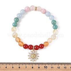 Armbänder mit Gänseblümchen-Anhänger aus Messing und klaren Zirkonia&nbsp;BJEW-JB14265