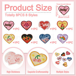 Computergesteuertes Sticktuch mit Herz-Polyester zum Aufbügeln/Aufnähen von Patches&nbsp;PATC-TAC0011-01