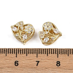 Eslabones de múltiples hebras de circonita cúbica pavimentados de latón&nbsp;ZIRC-F145-01G-01