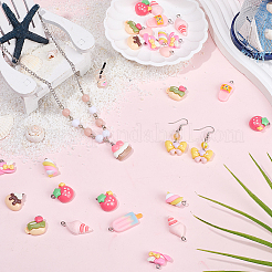 30 pièces 2 styles pendentifs en résine opaque sur le thème de l'océan&nbsp;RESI-SC0036-48
