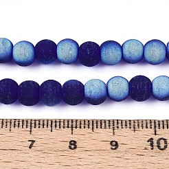 Fili di perline di vetro trasparente smerigliato&nbsp;GLAA-T032-T6mm-MBB15