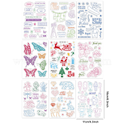 9 Blatt PVC-Kunststoffstempel mit 9 Festival-&nbsp;DIY-GL0002-68