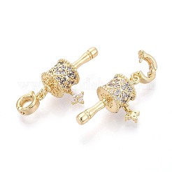 Pendentifs avec zircon cubiques à micro-pavés en laiton&nbsp;KK-N287-17G