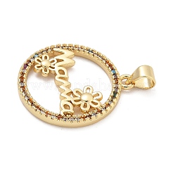 Pendentifs en laiton avec micro pavé de zircone cubique pour la fête des mères&nbsp;LS-KK-Q055-02A-G